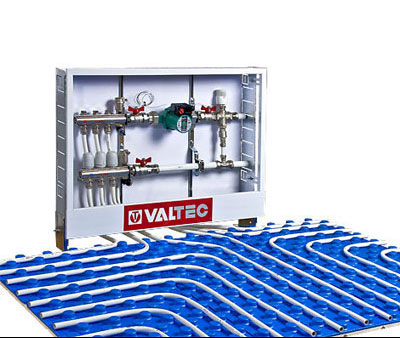Коллектор теплого пола Valtec из нержавеющей стали в сборе со встроенными расходомерами, 1"х4 выхода (3/4") — изображение 2